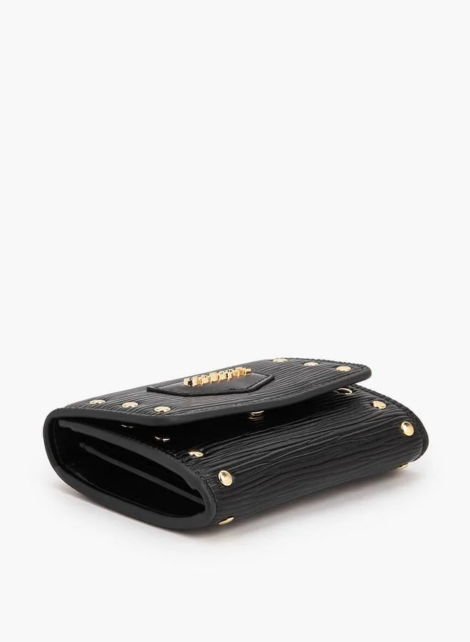سيليست Stud Embellished Wallet with Button Closure